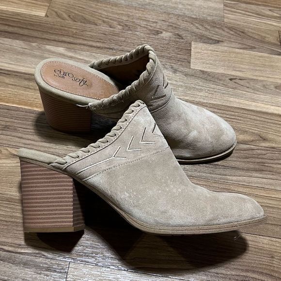 Eurosoft by Sofft Women's Sandy Mule‎ Shoe Mist Grey Suede Size 10M - Picture 2 of 11